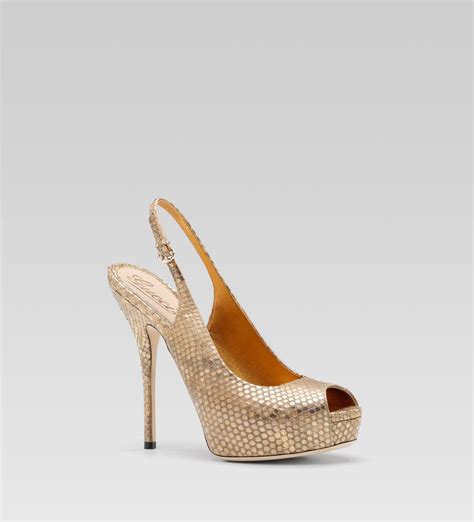 gold gucci sling backs|Gucci slingback heel pump.